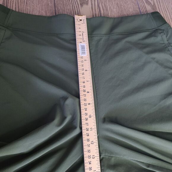 Athleta Pants 16 Olive Green Stretch‎ Pull-On Ankle-Zip Pockets Fitness Travel - Picture 11 of 12
